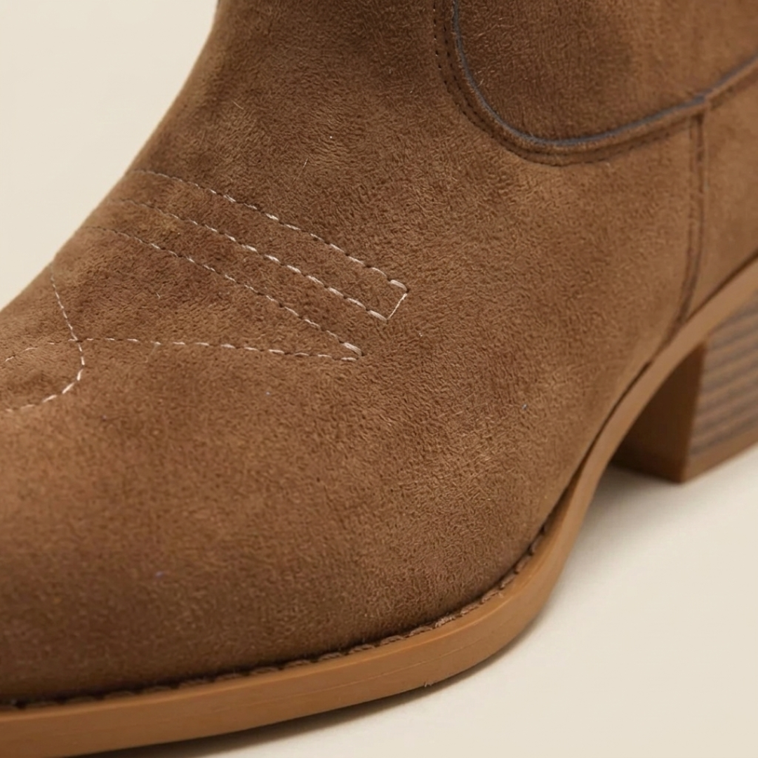 Stivaletti Western Donna con Ricami e Tacco Medio