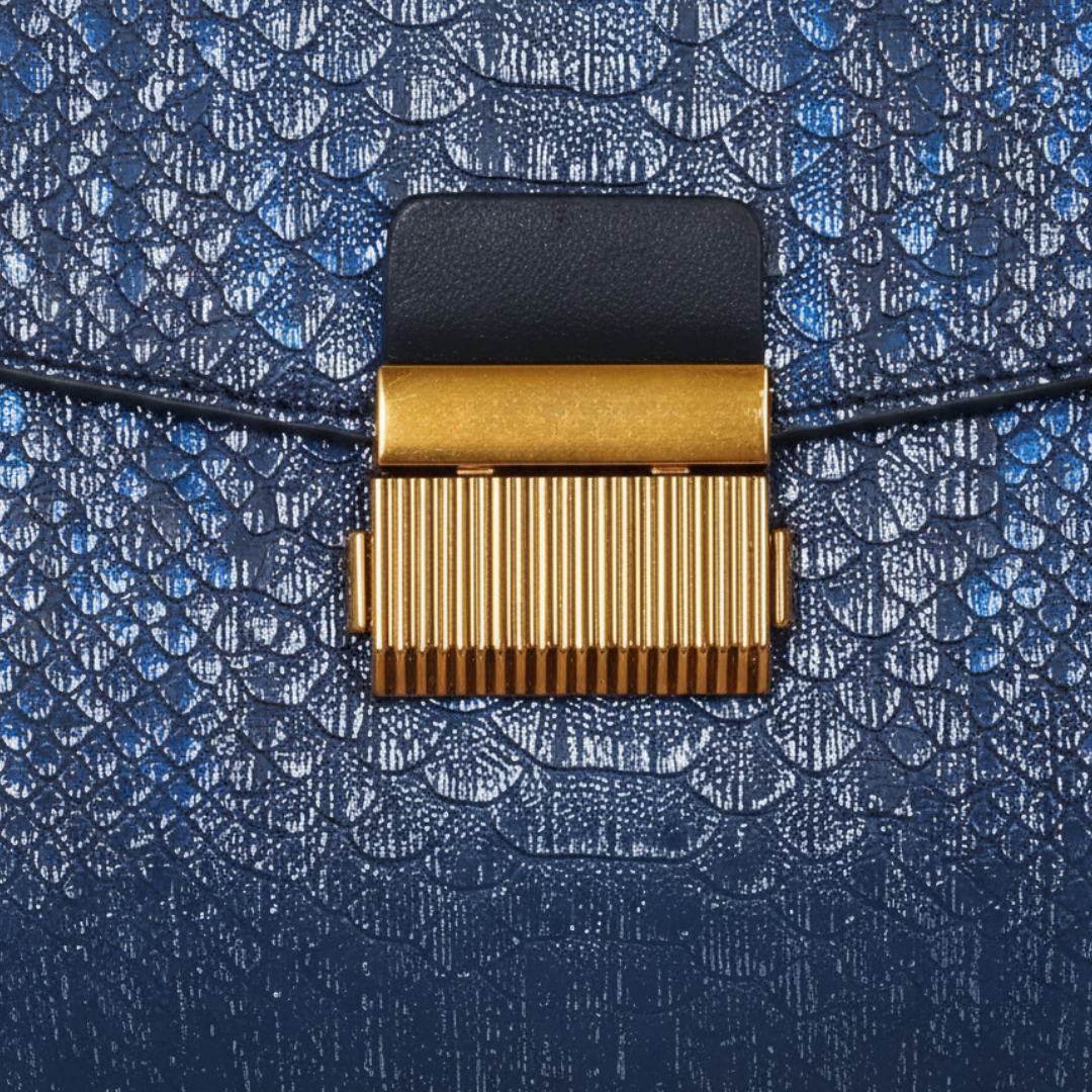 Borsa Donna in Pelle Sintetica Blu con Manici