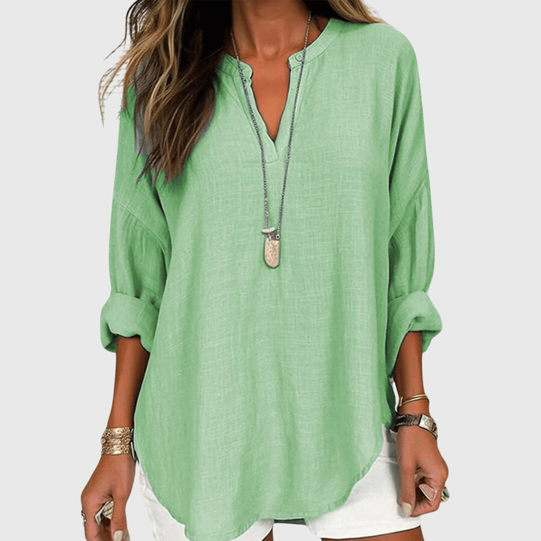 Camicia Donna Flowy Smanicata con Bottoni – Elegante