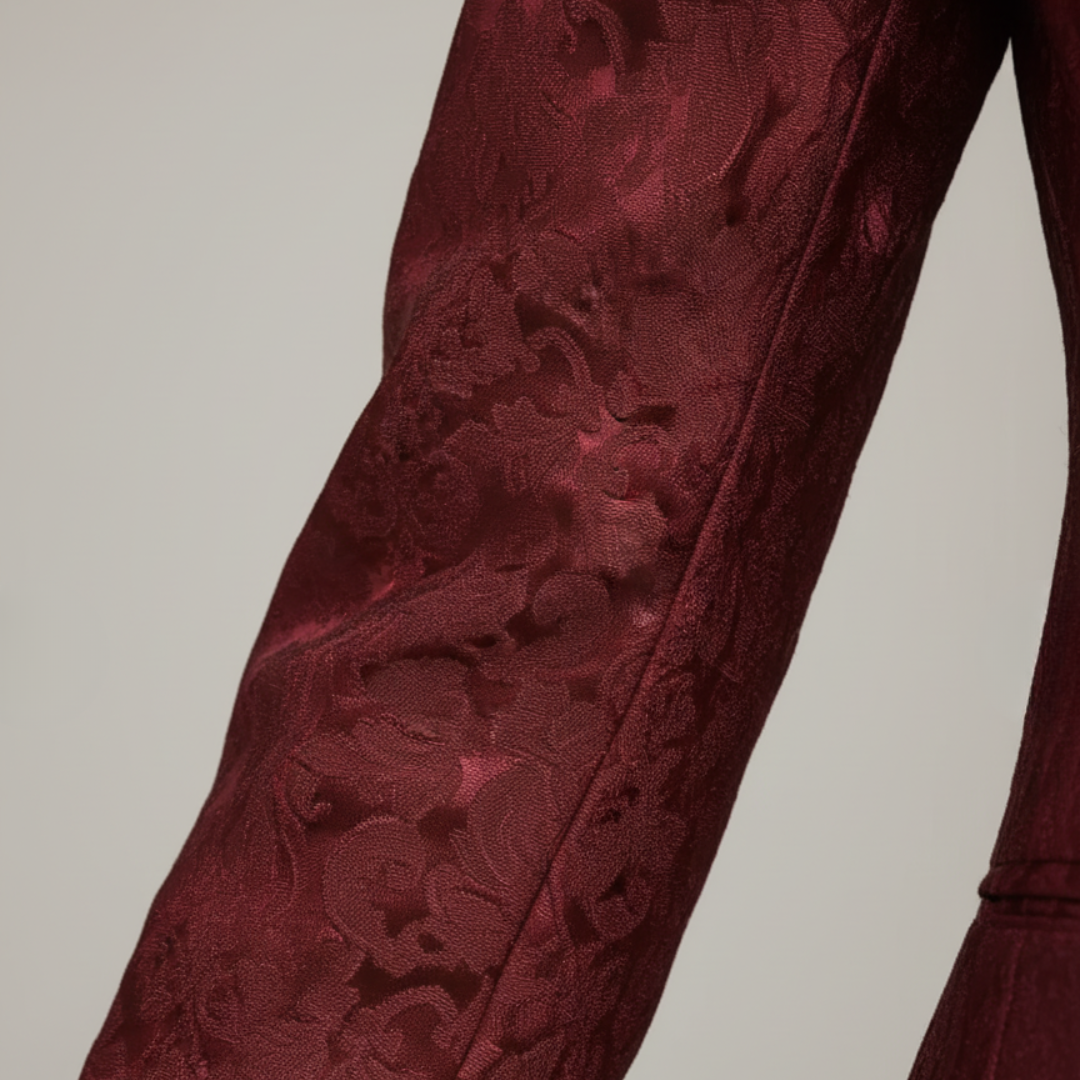 Blazer Donna Rosso in Tessuto Elegante con Bottoni