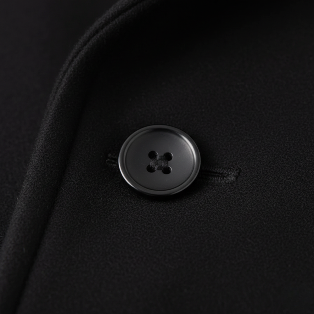 Cappotto Uomo Invernale Nero Tessuto Misto