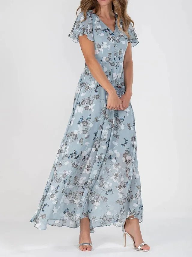 Abito Donna Velluto Smanicato Slim Fit Floreale – Elegante