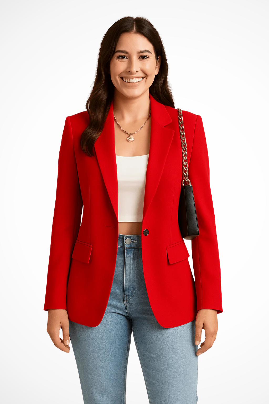 Blazer Donna Elegante Chic Slim Fit con Bottoni Manica Lunga