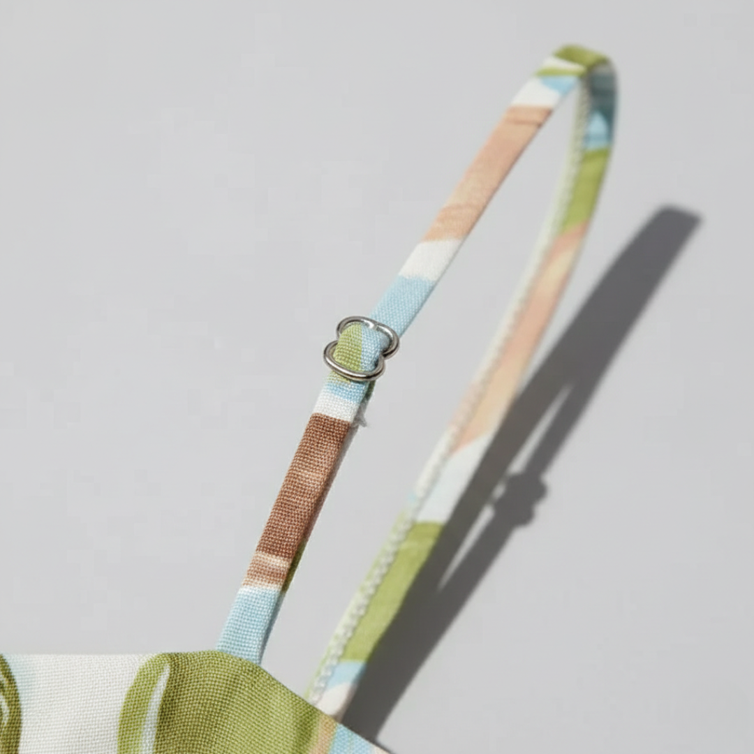 Abito Midi Estivo Verde con Stampa Floreale