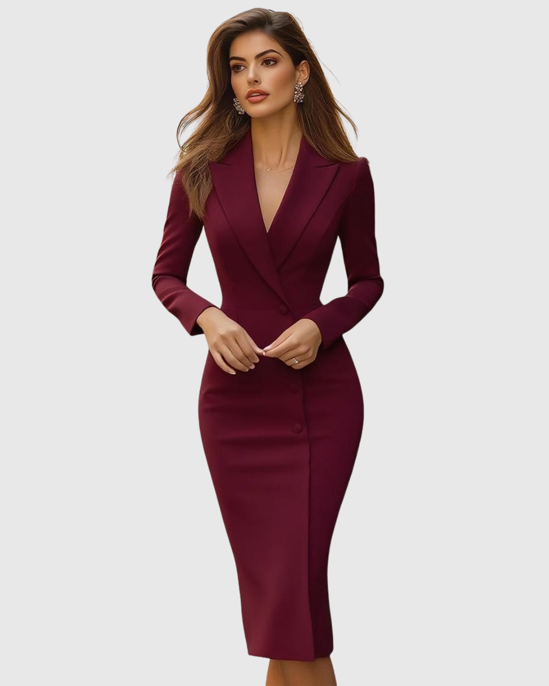 Abito Donna Raso Elegante Smanicato Slim Fit