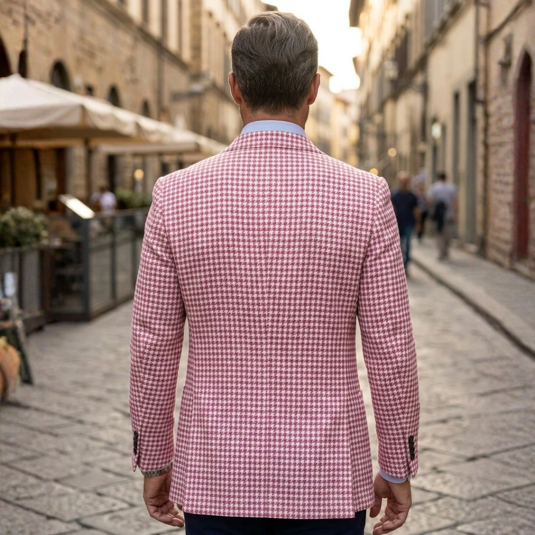 Giacca Blazer Uomo Pied de Poule Slim Fit Autunno
