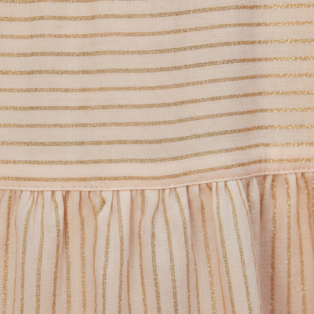 Abito Maxi Donna Beige con Maniche Lunghe