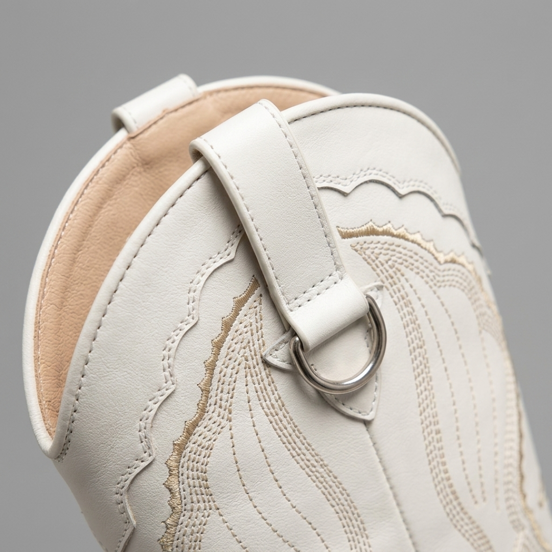 Stivali Western Donna con Ricami e Tacco Medio