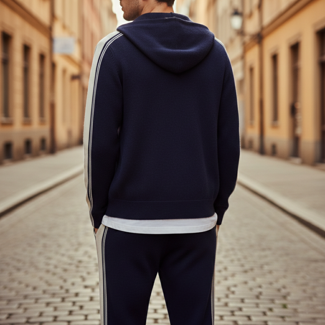 Tuta Sportiva Uomo con Felpa con Cappuccio e Pantaloni