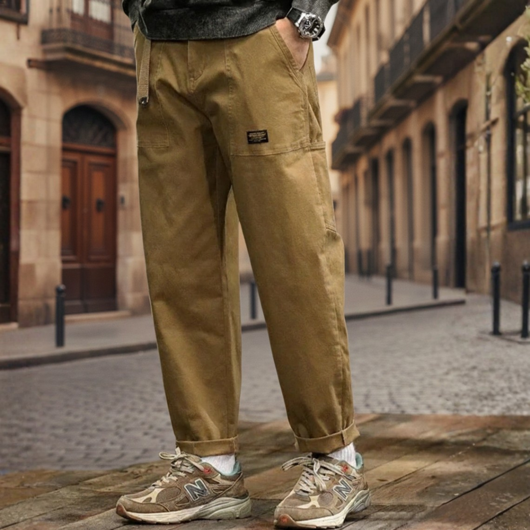 Pantaloni Cargo Uomo Gamba Dritta