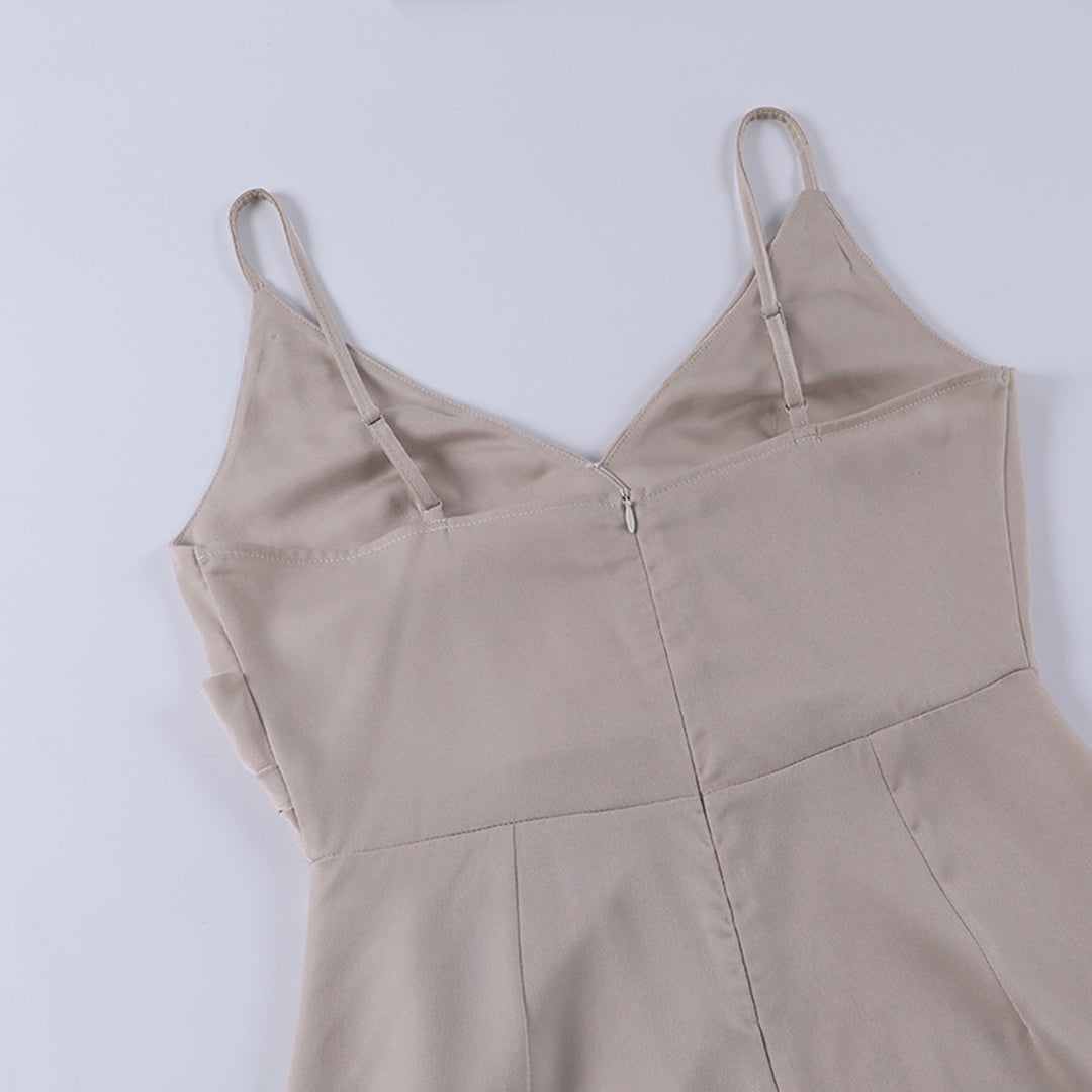 Abito Maxi Donna V-Neck Smanicato Elegante