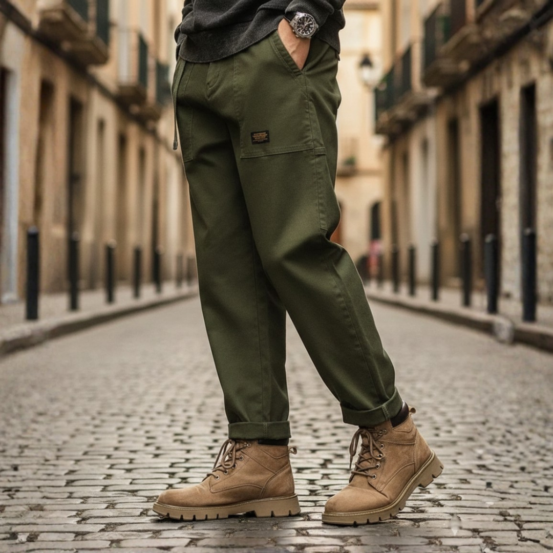 Pantaloni Cargo Uomo Gamba Dritta