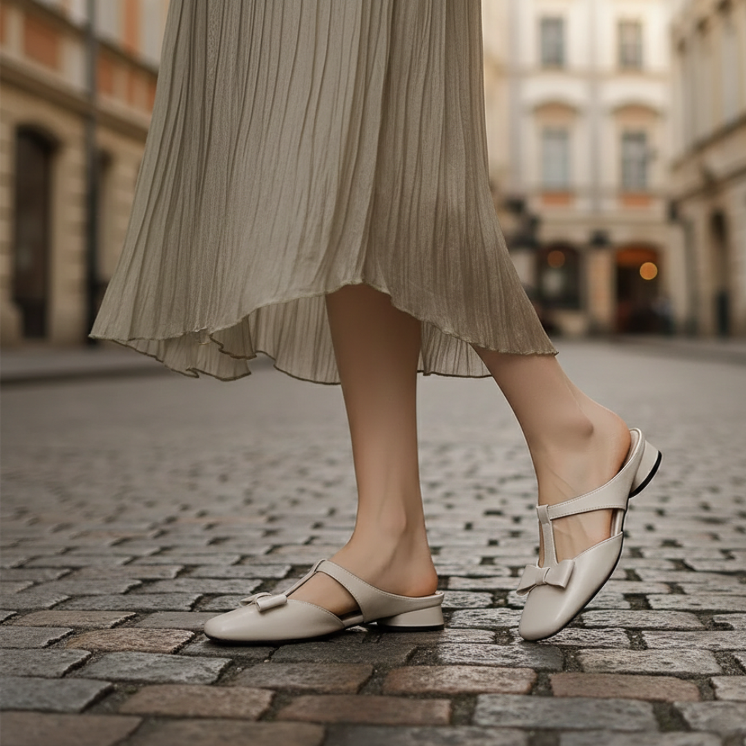 Sandali Donna in Pelle con Cinturino a T