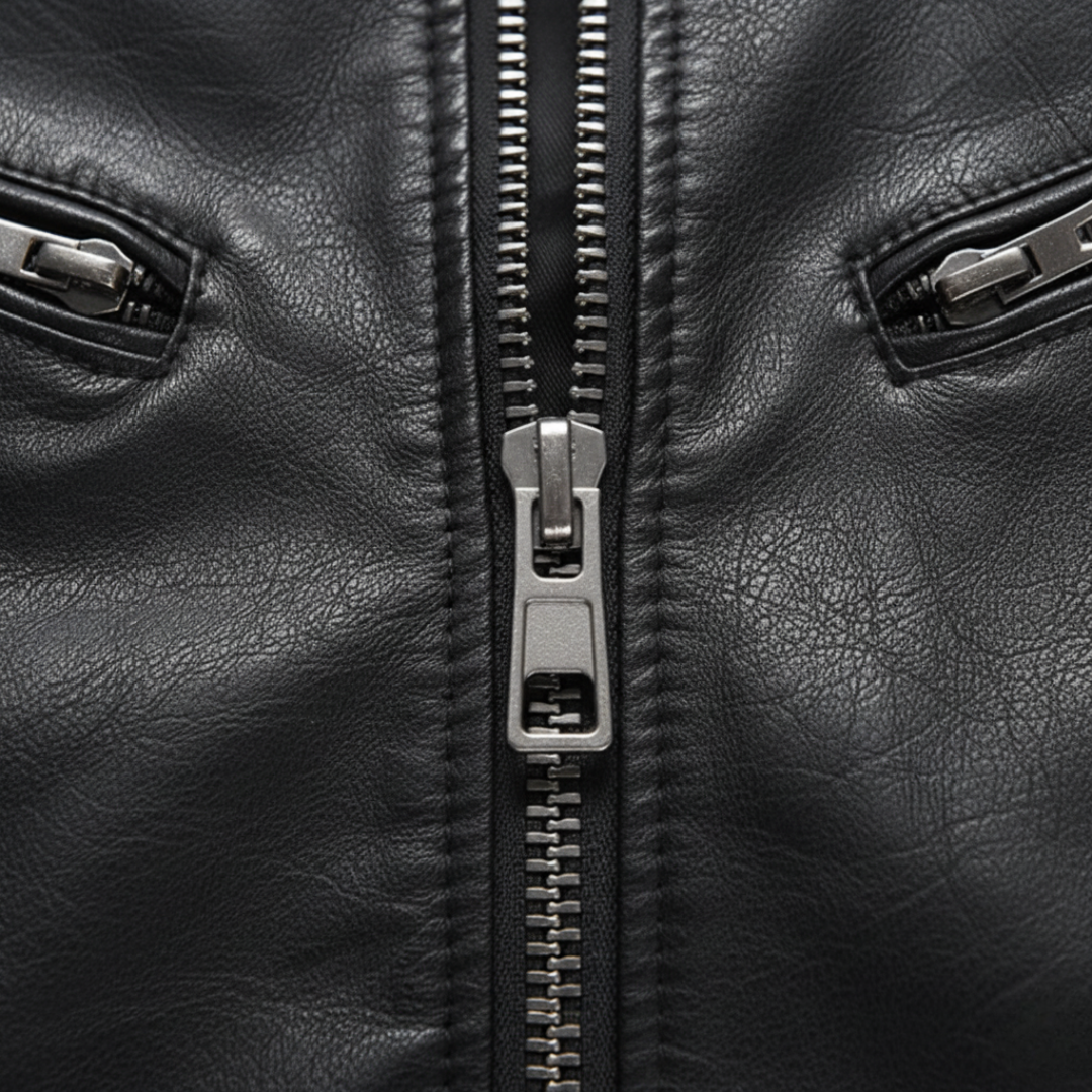 Giacca Uomo in Ecopelle Stile Biker Moto