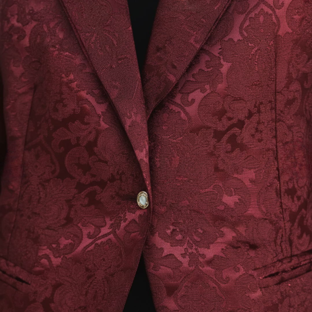 Blazer Donna Rosso in Tessuto Elegante con Bottoni