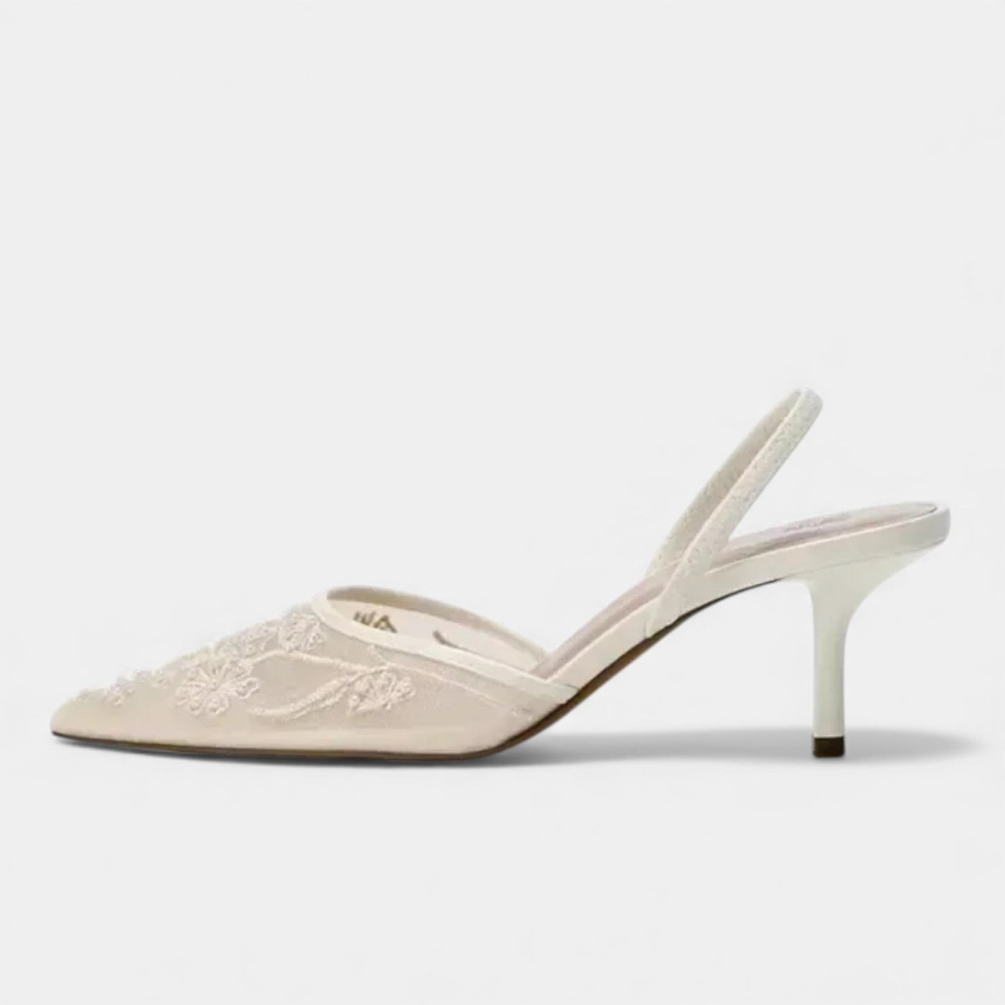 Décolleté Donna Mesh Ricamate Punta A Punta Slip-On Tacco Stiletto