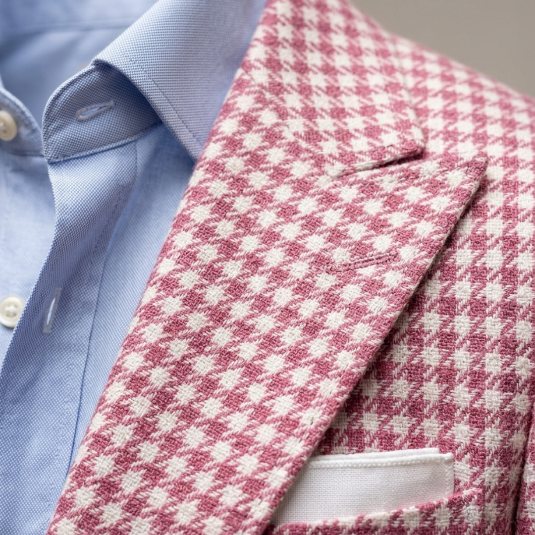 Giacca Blazer Uomo Pied de Poule Slim Fit Autunno