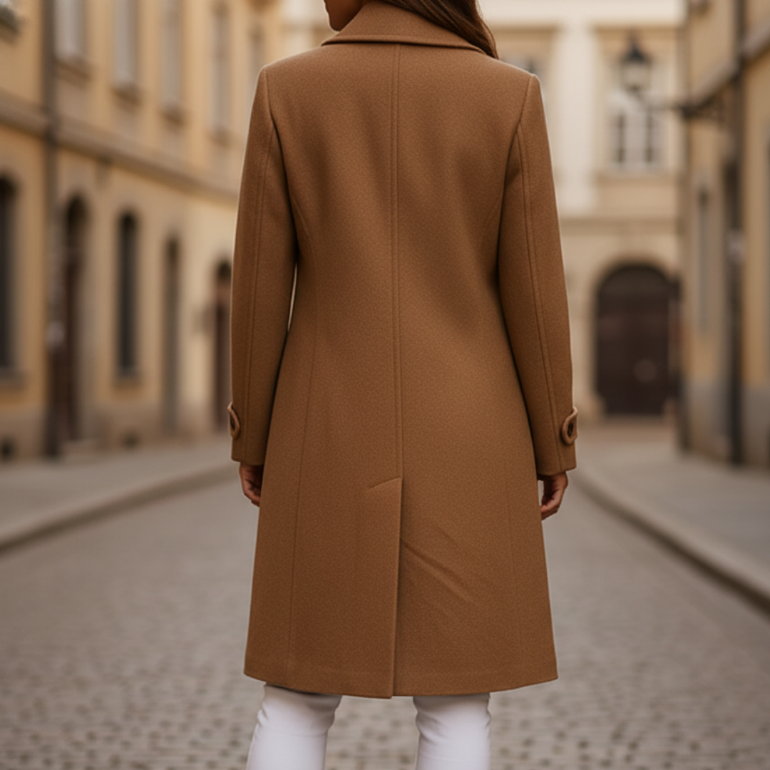 Cappotto Donna Doppio Petto in Tessuto Strutturato