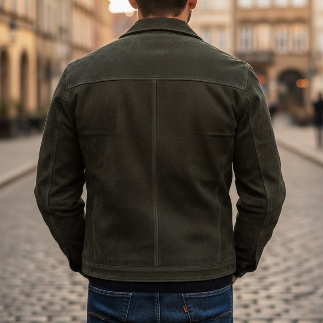 Giacca Uomo in Pelle Sintetica con Zip