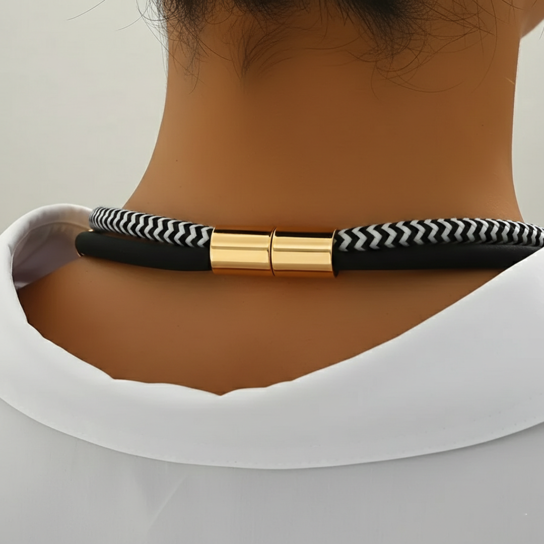 Set Collana e Bracciale Donna con Elementi Tubolari