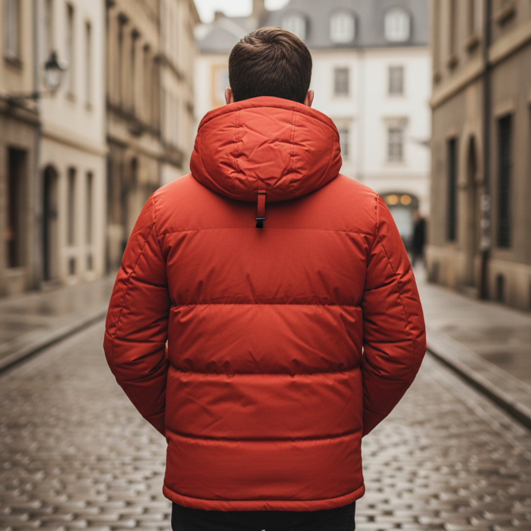 Piumino Uomo Invernale con Cappuccio e Zip