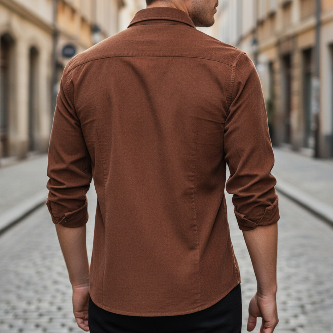 Camicia Uomo Velluto a Coste Slim