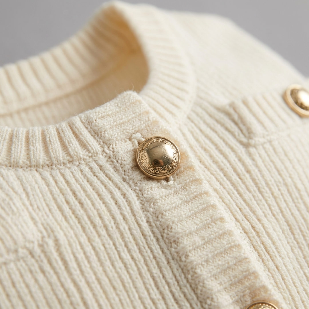 Abito Mini Donna in Maglia Maniche Corte con Bottoni e Costine Slim