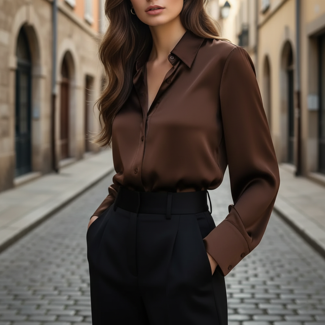 Camicia Donna Raso Manica Lunga