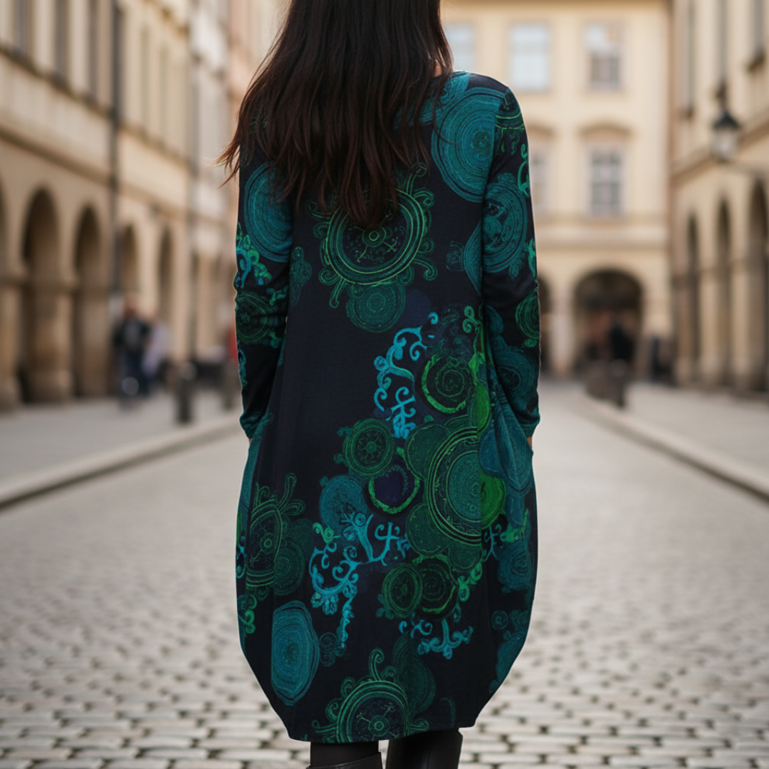 Vestito Lungo Donna in Materiale di Alta Qualit