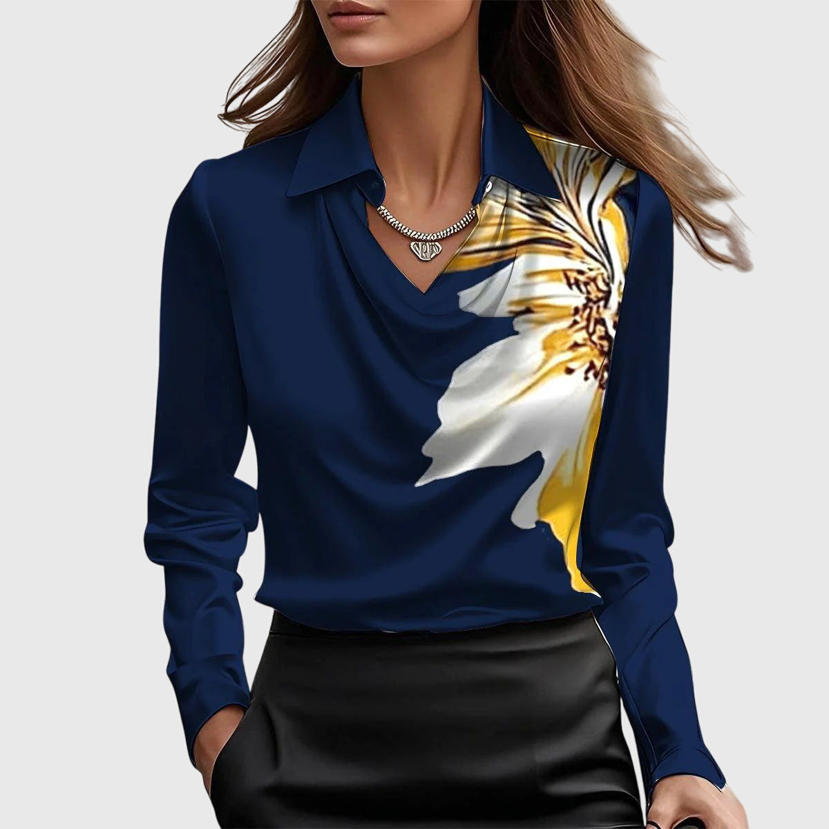 Blusa Donna Elegante Smanicata con Bottoni