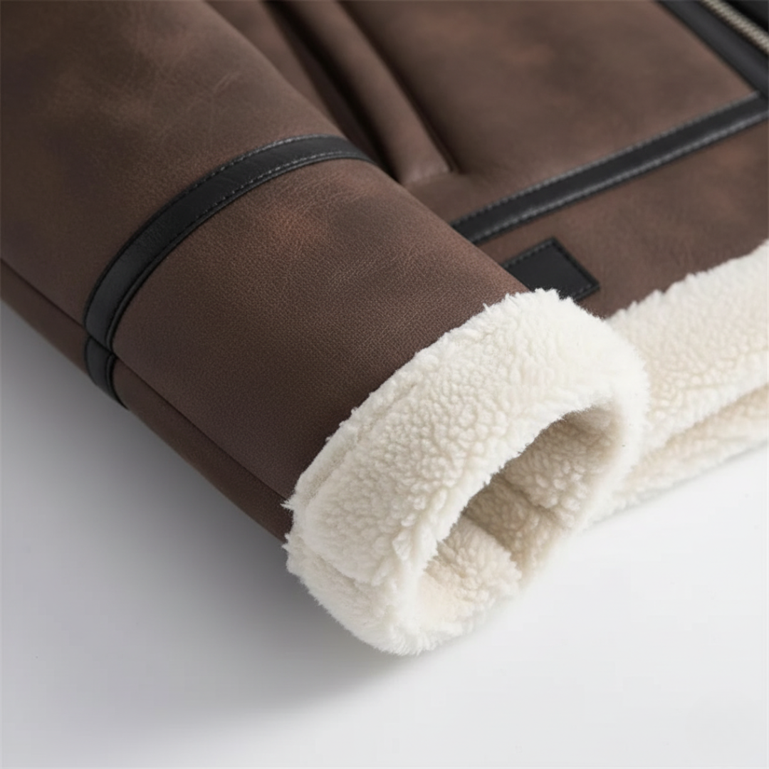 Giacca Aviatore Uomo Similpelle con Interno Sherpa