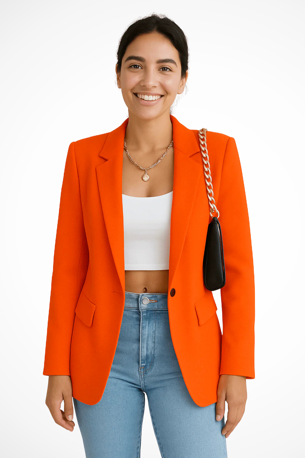 Blazer Donna Elegante Chic Slim Fit con Bottoni Manica Lunga