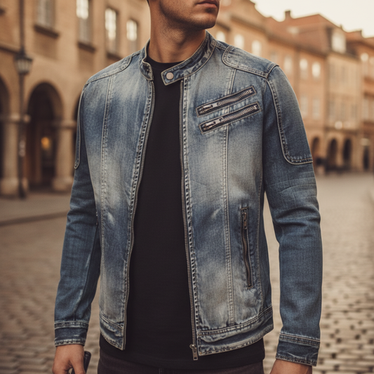 Giubbotto da uomo in denim