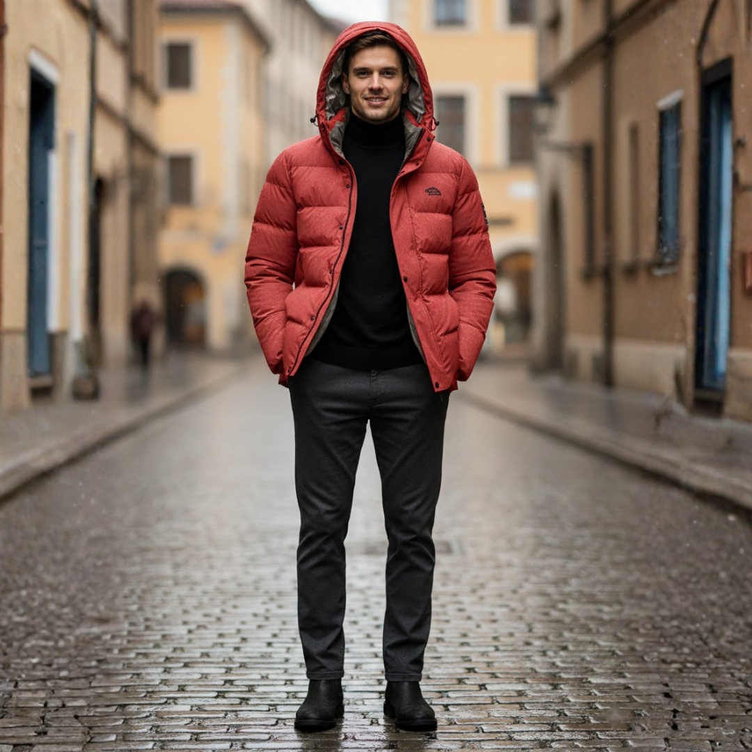 Giacca Piumino Uomo Invernale Impermeabile con Cappuccio