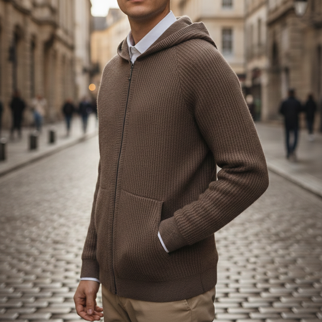 Felpa Uomo con Cappuccio e Zip Integrale