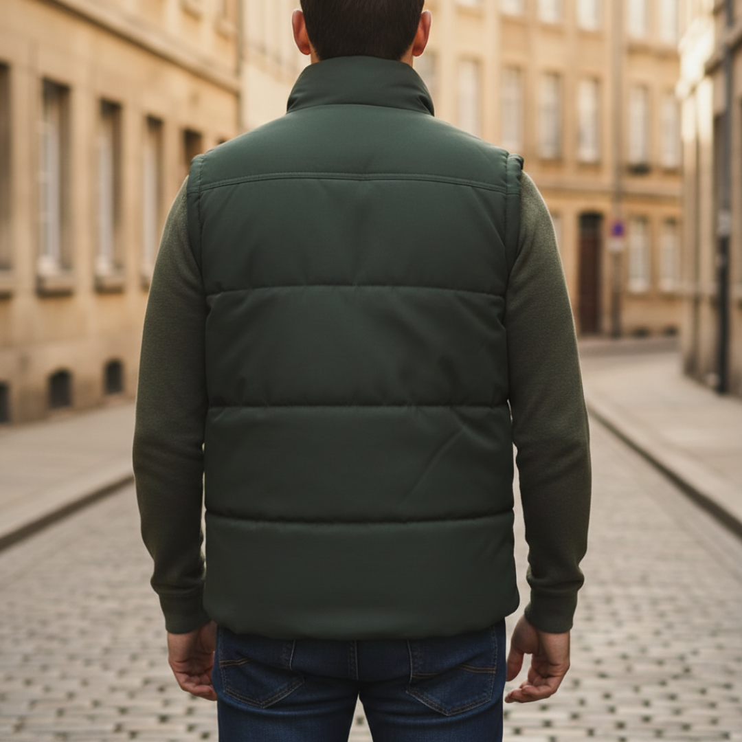 Gilet Imbottito Uomo Senza Maniche con Fodera Sherpa