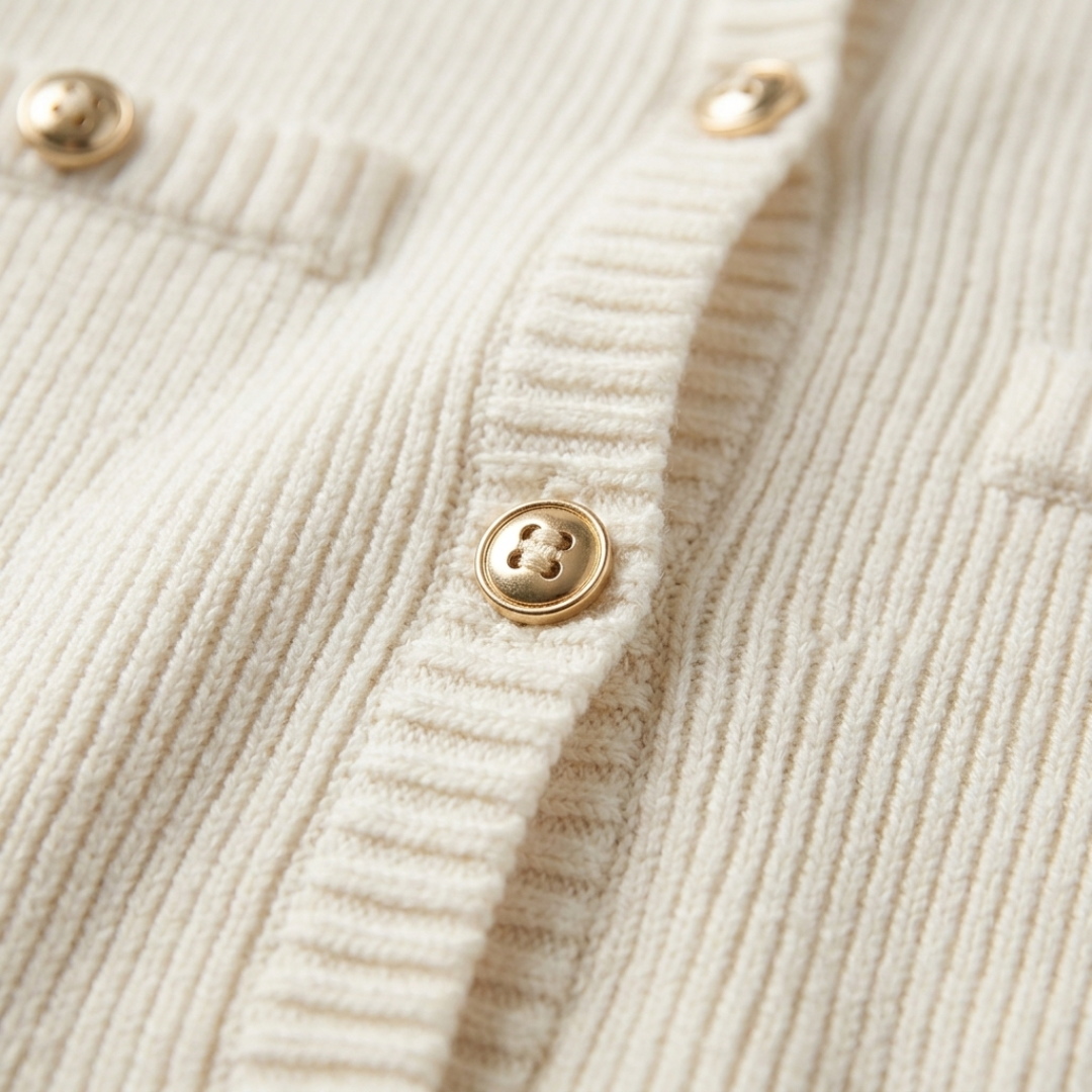 Abito Mini Donna in Maglia Maniche Corte con Bottoni e Costine Slim