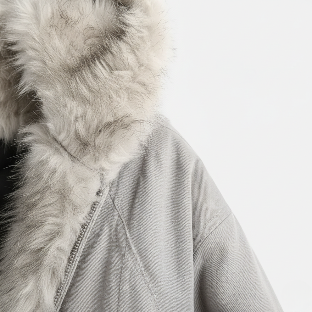 Giacca Bomber Donna con Cappuccio in Tessuto