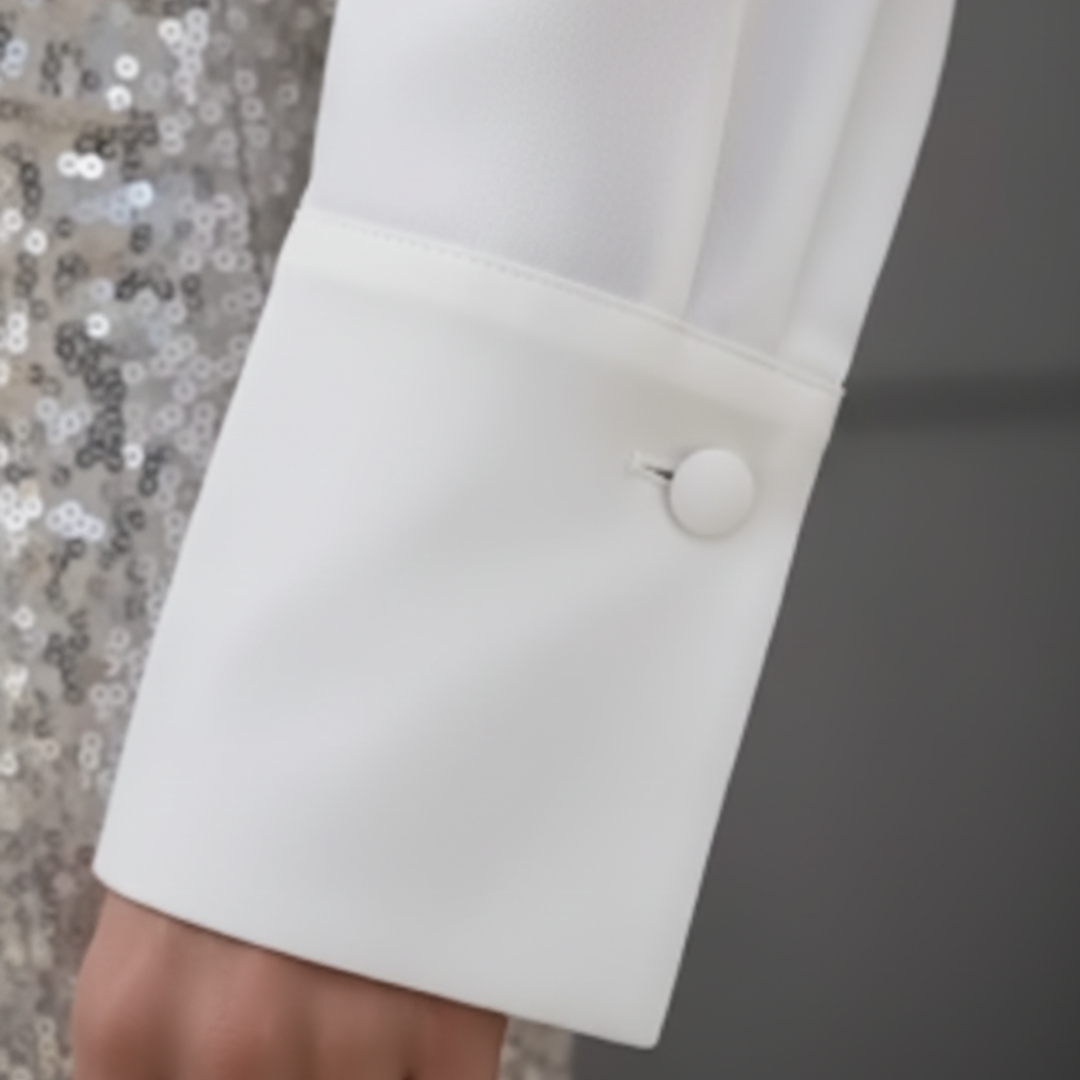 Blusa Donna a Maniche Lunghe in Materiale di Alta Qualità con Collo Alto