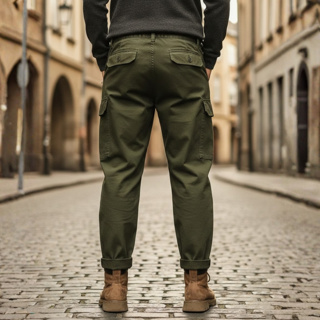 Pantaloni Cargo Uomo Gamba Dritta