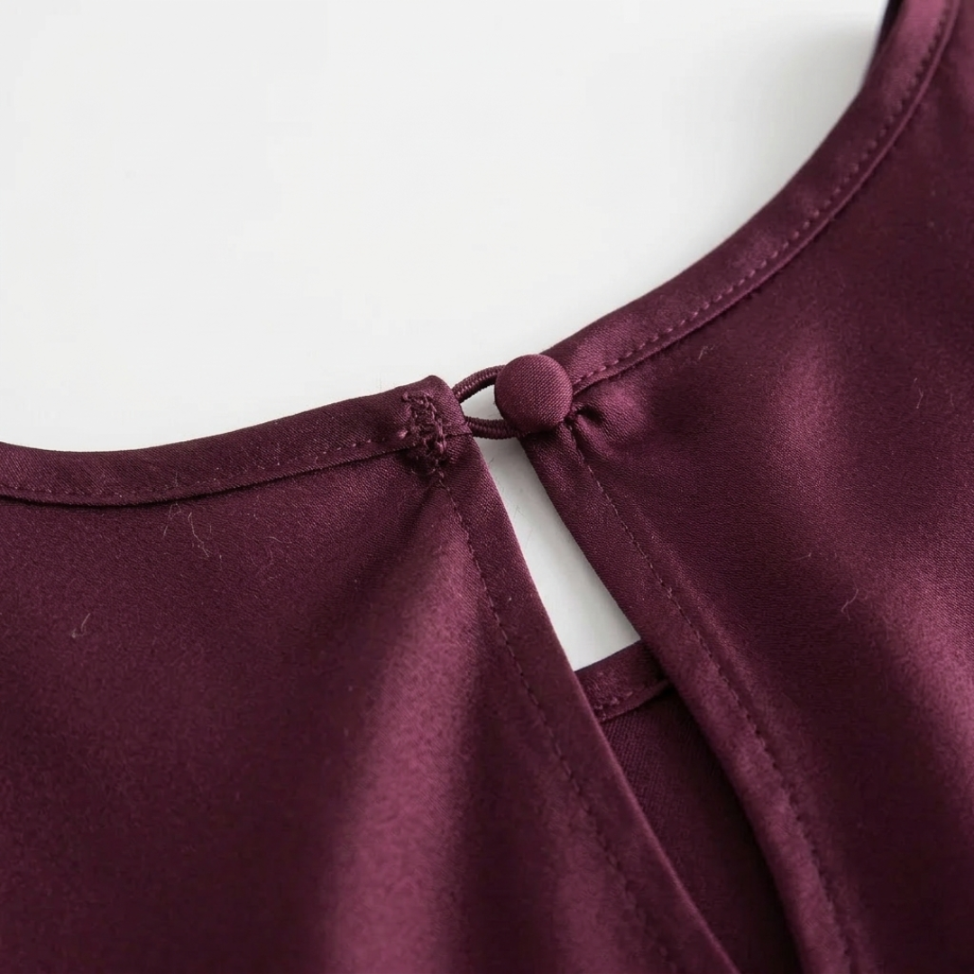 Abito Midi Donna Elegante a Maniche Corte