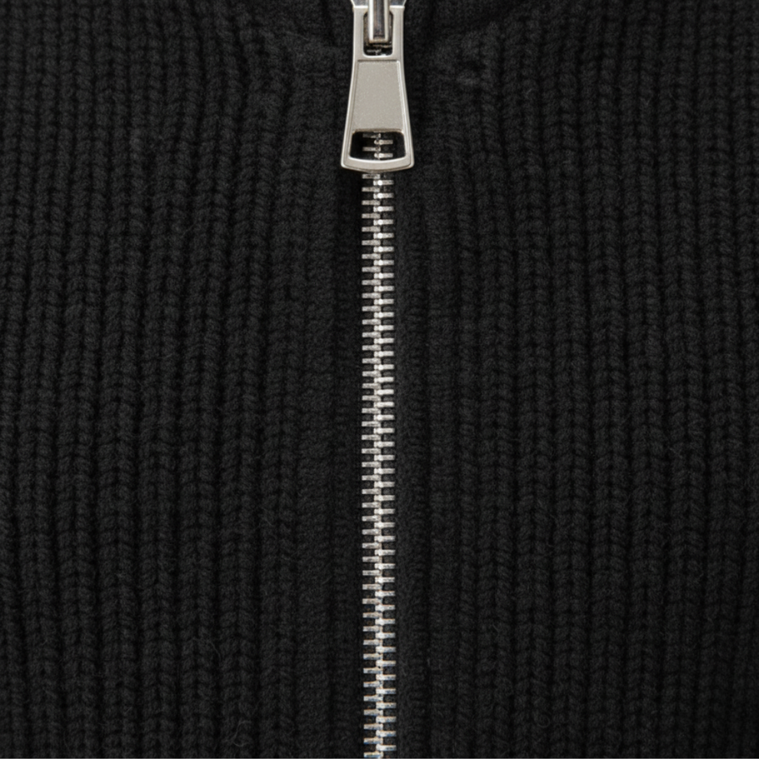 Cardigan Uomo in Filato Morbido con Zip Intera