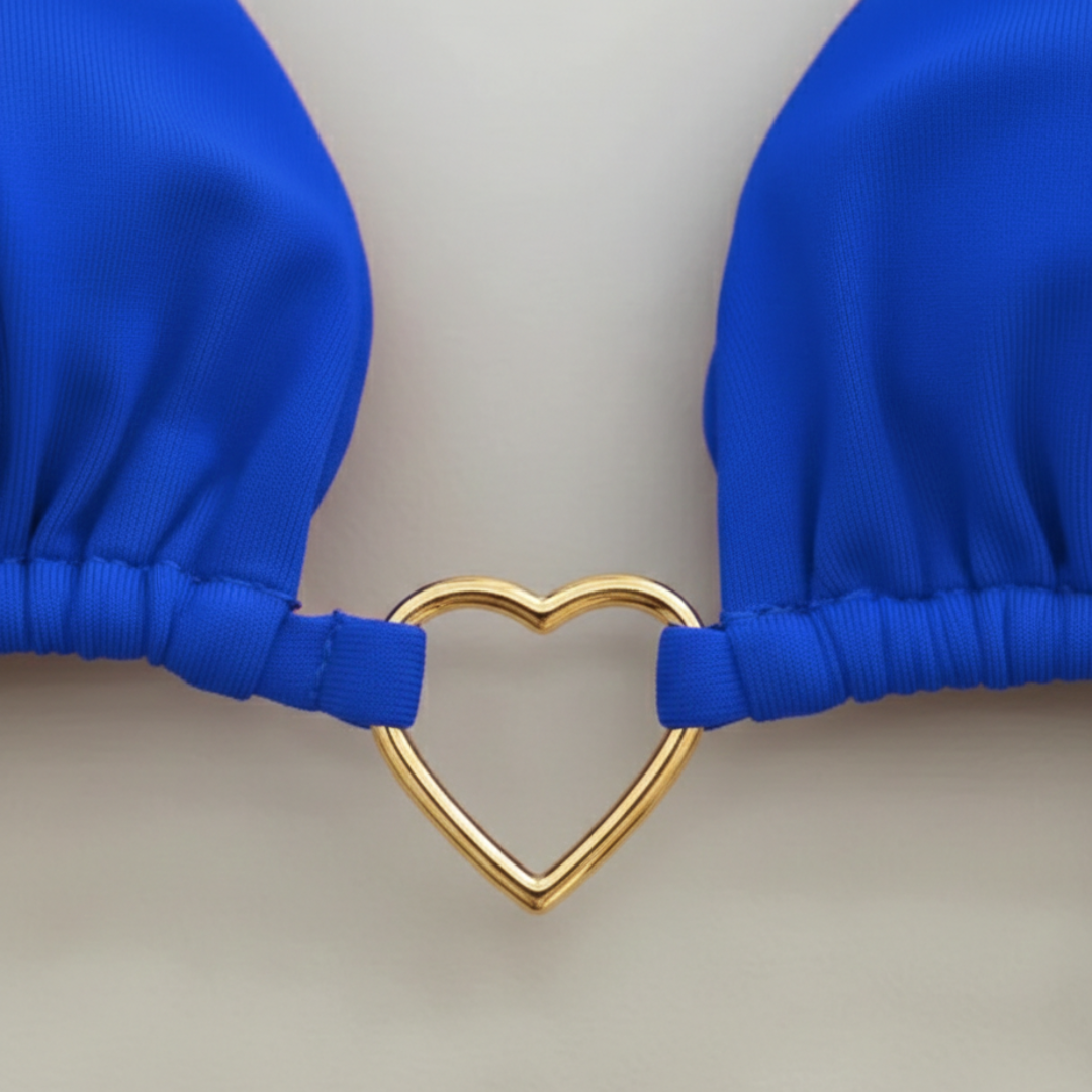 Bikini a Triangolo Set Due Pezzi con Dettagli Dorati