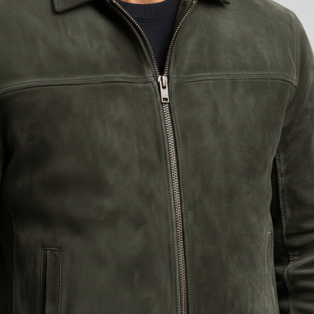Giacca Uomo in Pelle Sintetica con Zip