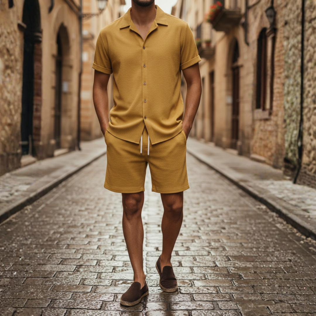 Completo Estivo Uomo Camicia e Pantaloncini Coordinati