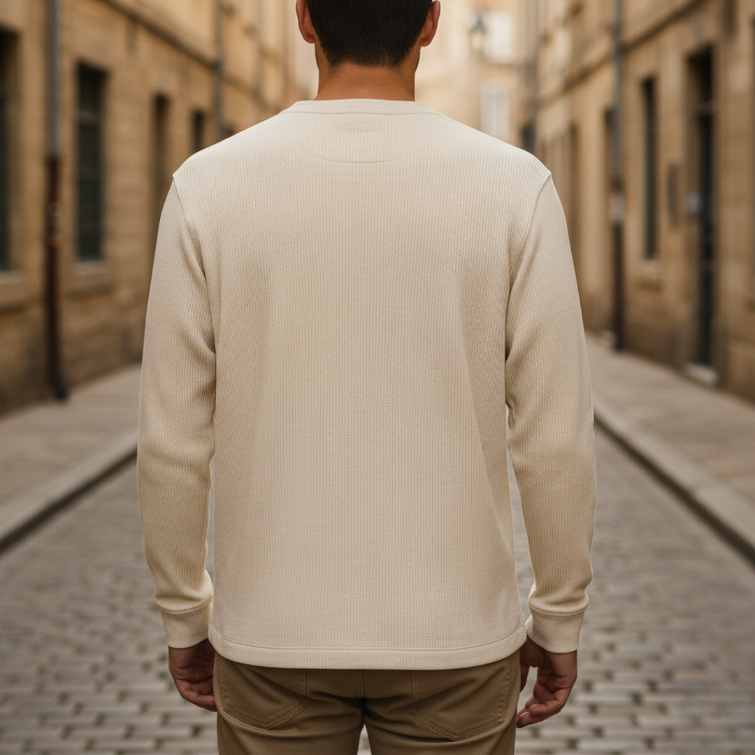 Maglia Henley Uomo Manica Lunga in Maglia