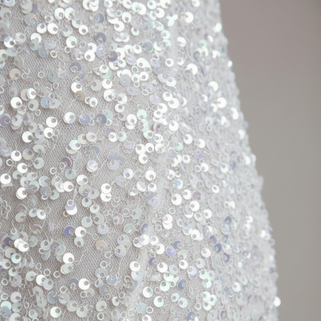 Abito Mini Donna con Paillettes in Tessuto Misto