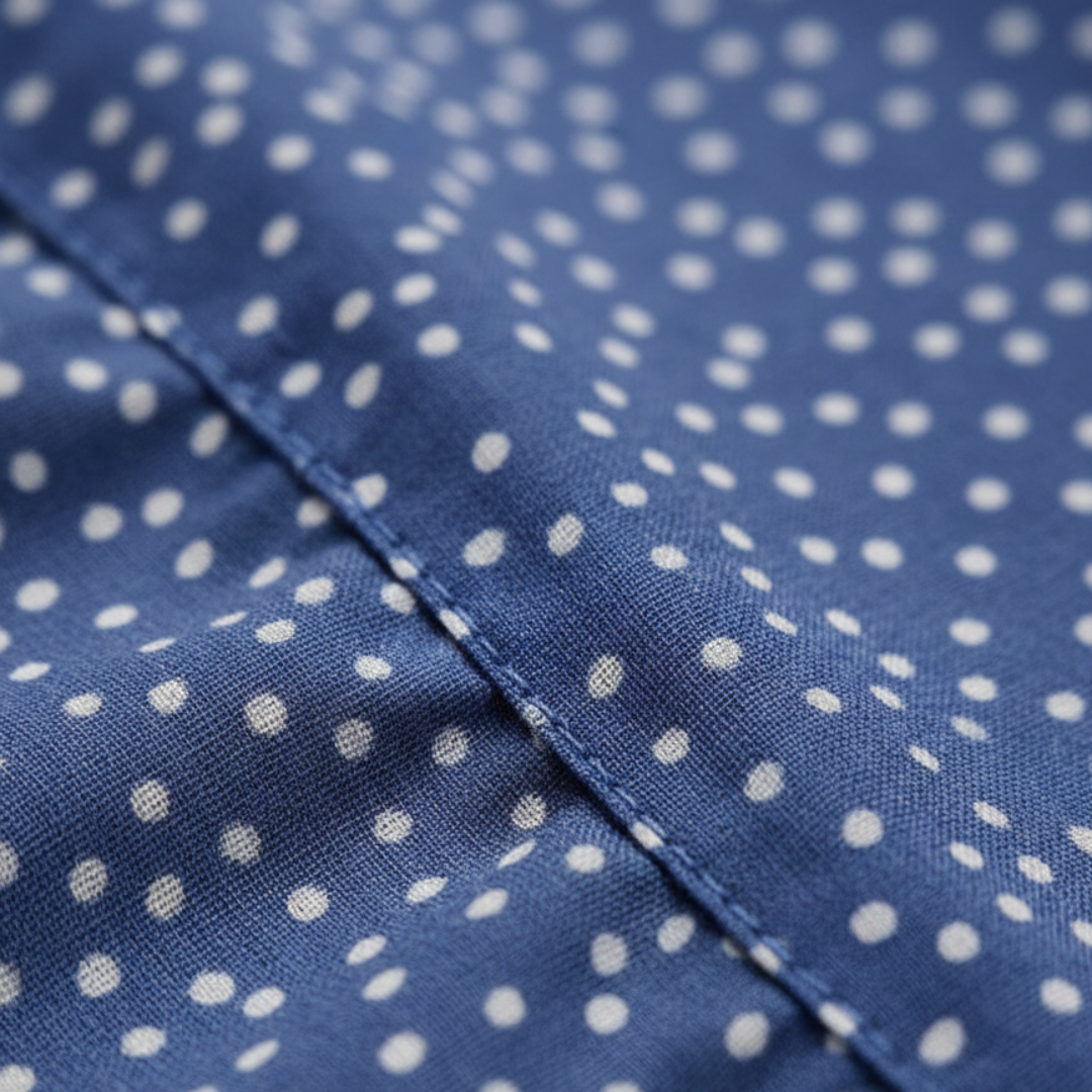 Abito a Camicia a Pois Maniche Corte Scollo a V Donna