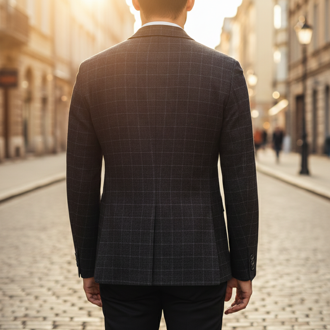 Blazer Uomo a Quadri Slim Fit