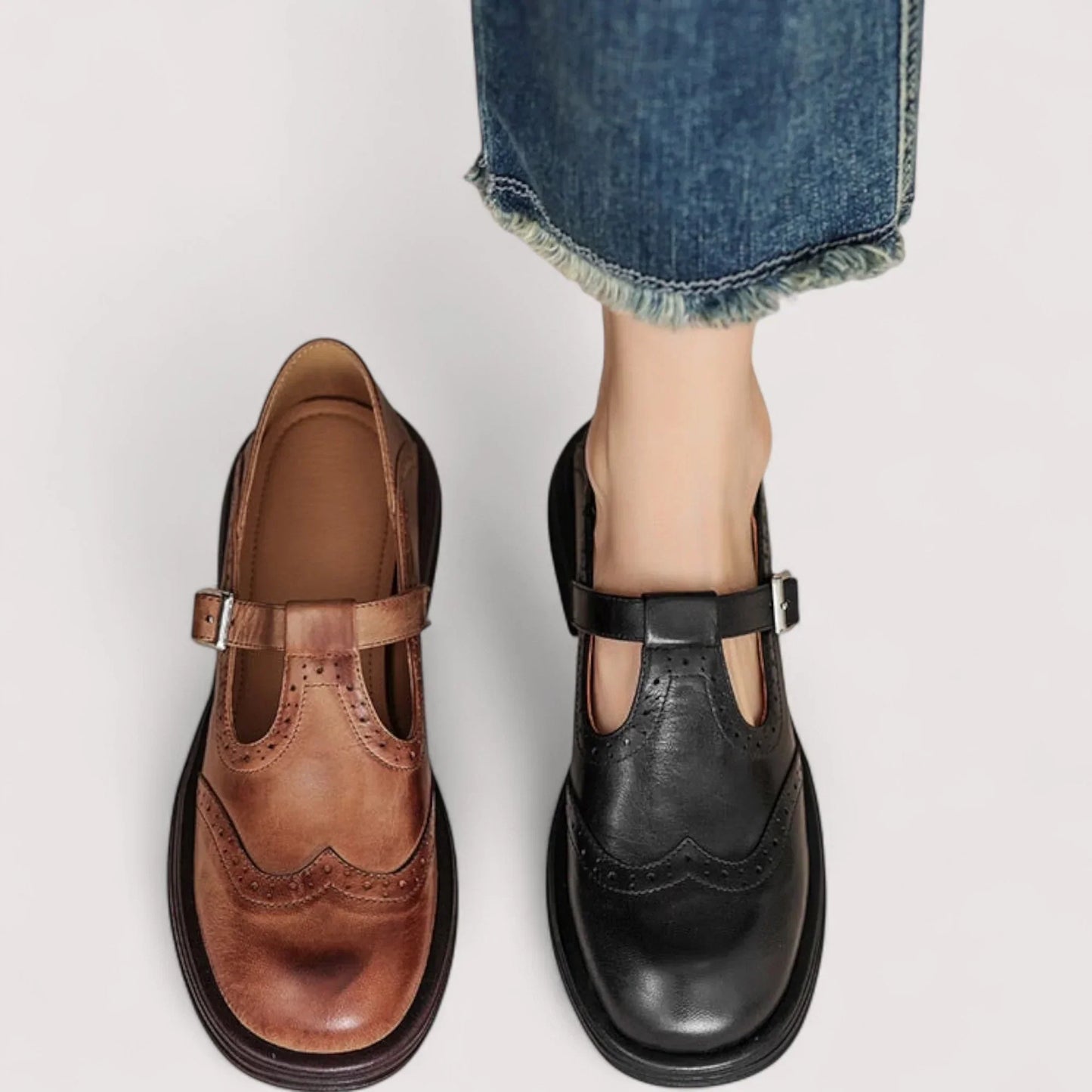 Scarpe Mary Jane Donna Ortopediche con Punta Tonda